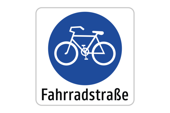 Verkehrszeichen für die Fahrradstraße