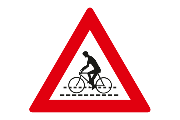 Vorankündigung einer Radfahrerüberfahrt 