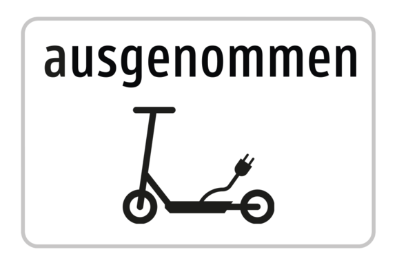 ausgenommen E-Scooter