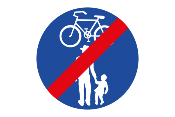 Ende des Geh- und Radweges mit Benützungspflicht