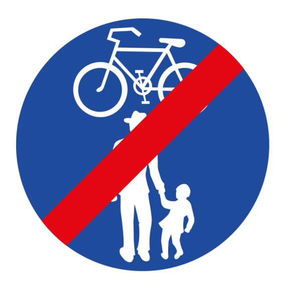 Ende des gemeinsam geführten Geh- und Radweges