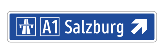 Wegweisung auf und zur Autobahn und Autostraße