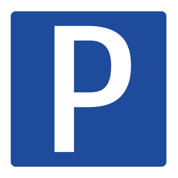 Ein weißer Buchstabe „P“ auf blauem Untergrund
