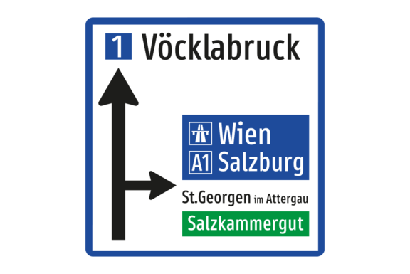 Vorwegweiser zur Autobahn oder Autostraße