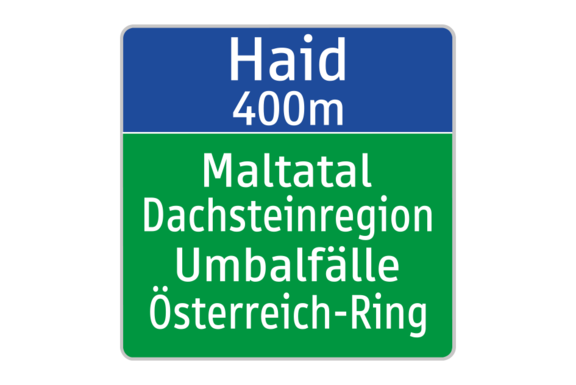 400 m vor dem Beginn einer Ausfahrt