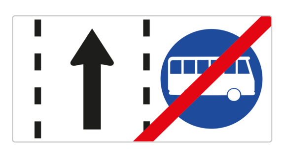 Ende des Fahrstreifens für Omnibusse