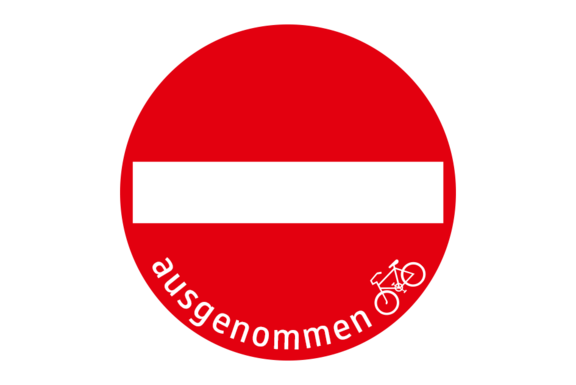 Einfahrt verboten, ausgenommen Radfahrer