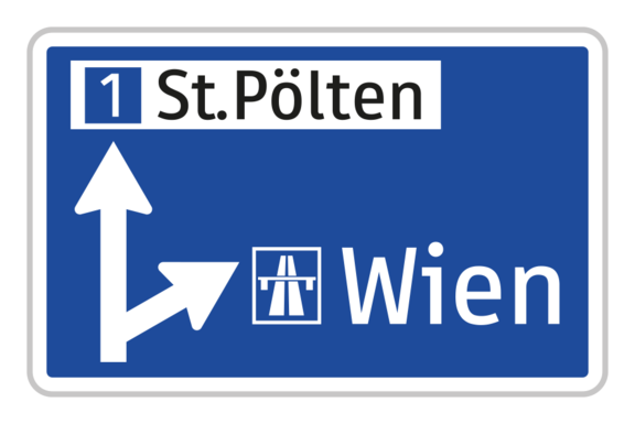 Vorwegweiser zur Autobahn oder Autostraße