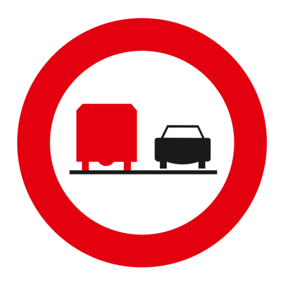 Überholen für Lastkraftfahrzeuge verboten