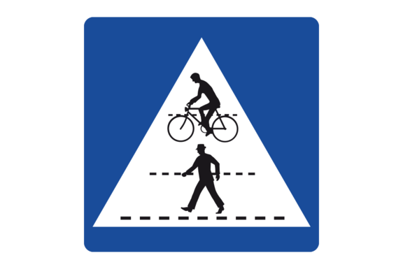 Kennzeichnung eines Schutzweges und einer Radfahrerüberfahrt