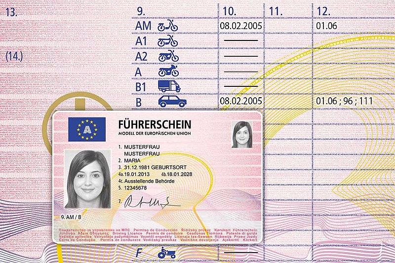 Schlüsselzahlen für Eintragungen in den Führerschein