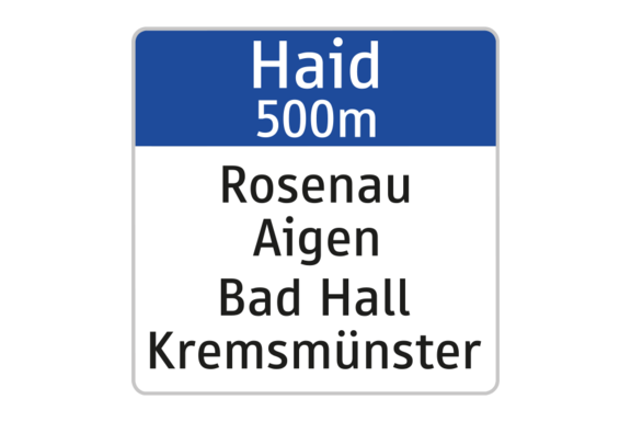 500 m vor dem Beginn einer Ausfahrt