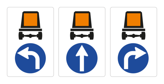 Vorgeschriebene Fahrtrichtung für Kraftfahrzeuge mit gefährlichen Gütern