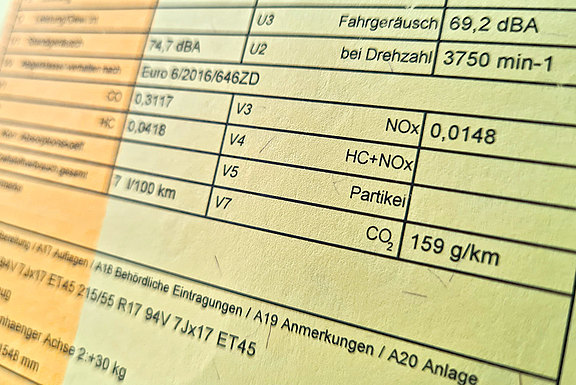 CO2-Wert in der Zulassungsbescheinigung